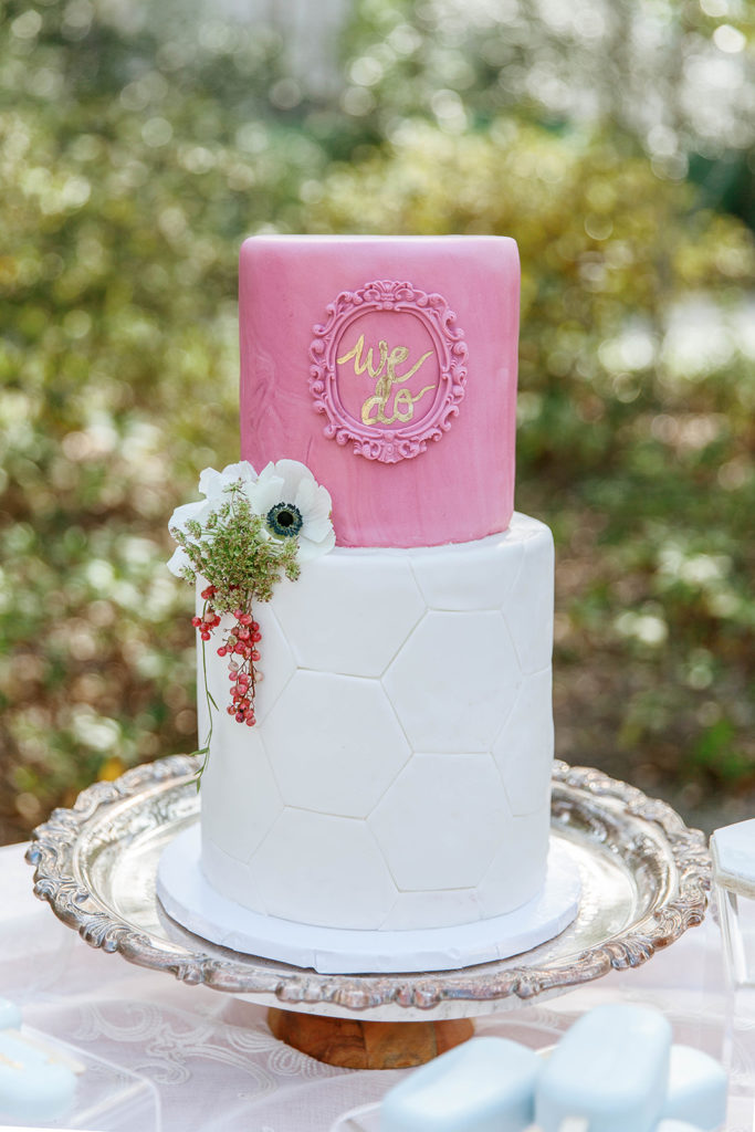 luxury wedding cake with florals