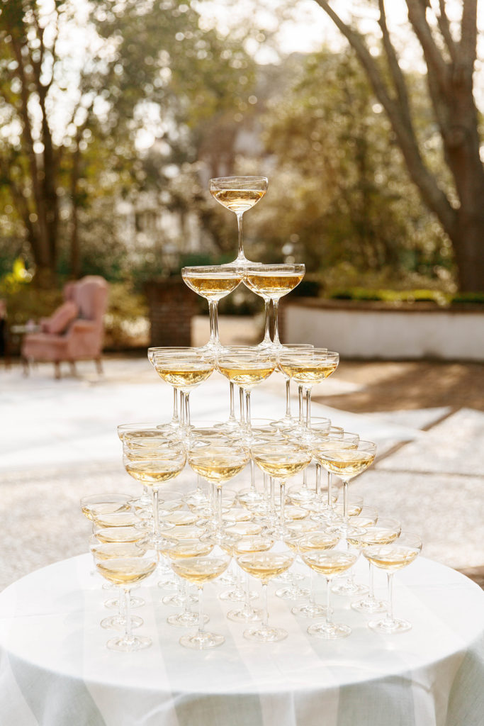 luxury wedding champagne tower
