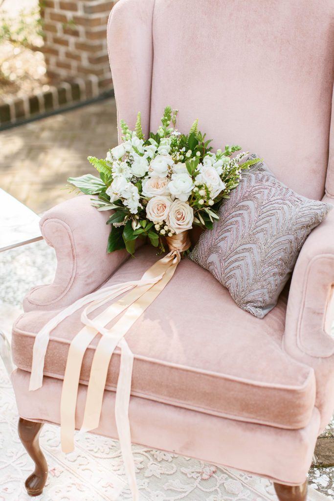 luxury wedding bouquet and seating