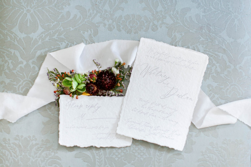 white and blue luxury wedding invitation suite